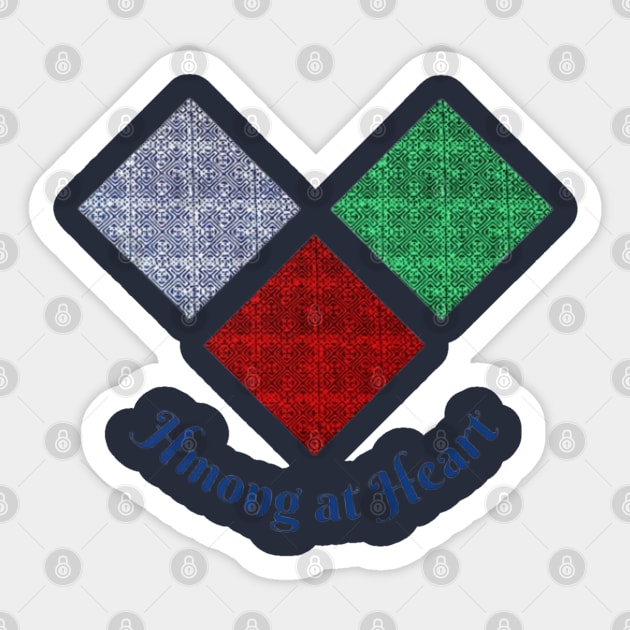 Hmong at Heart – Colorful Tribal Diamond Pattern Sticker by Pimcolle